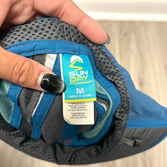 SunDay Afternoons Hat Kids M / 3-6 yrs Ultra Adventure Blue & Gray Nylon Sun - Picture 5 of 7